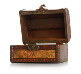 open wooden chest