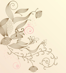 Flowers fantasy. Cute background  for your text.