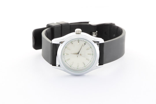 Wrist watch loop for woman on white background.
