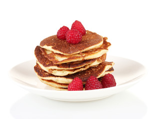 delicious sweet pancakes isolated on white