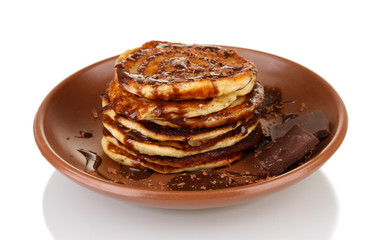 delicious sweet pancakes isolated on white