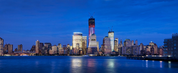 Panorama de Manhattan, heure bleue - New York