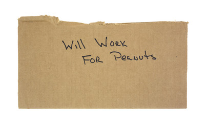 Cardboard will work for peanuts sign