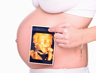 Embarazada con ecografía 3d