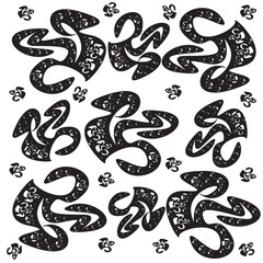 White wallpaper pattern with black ornament