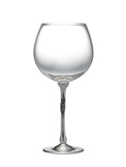 Wine glass decorated with the pewter in grape shape