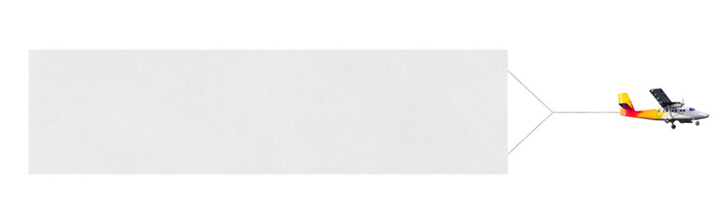 Fototapeta premium Flying airplane and banner