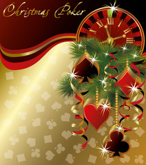 Christmas poker greeting background