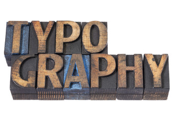 typography word in wood type