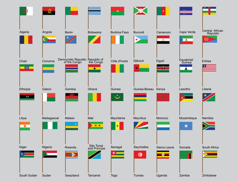set of African countries flags vector illustration