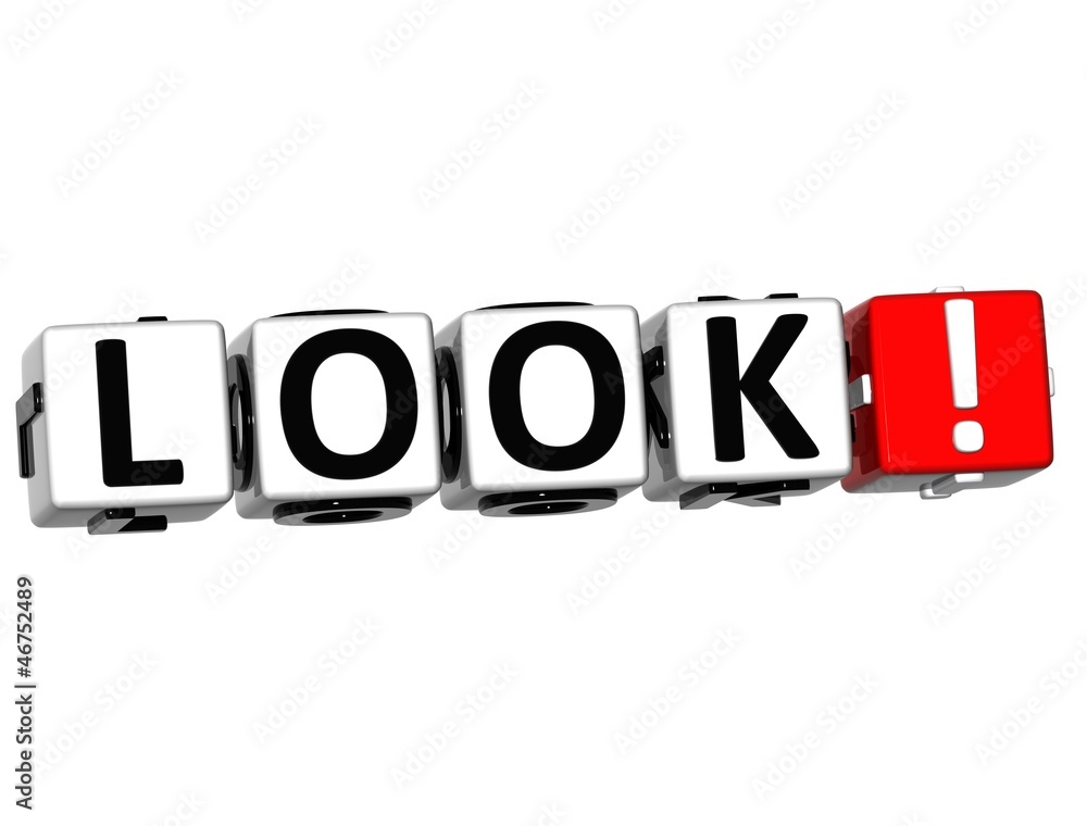 Poster 3d look ! button click here block text