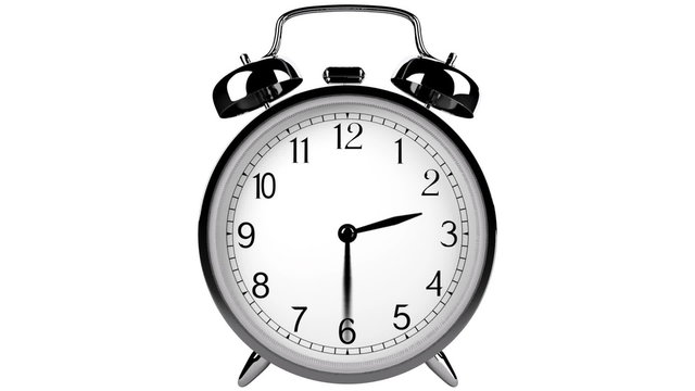 Classic clock on white with alpha. Seamless animation
