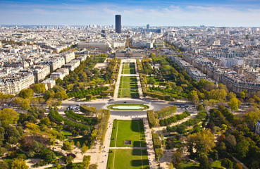 Field of Mars. Top view. Paris. France