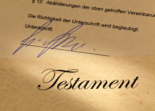 Testament in deutscher Sprache
