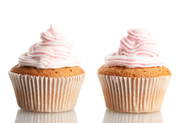 tasty cupcakes, isolated on white