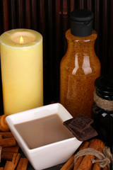 Beautiful chocolate spa setting