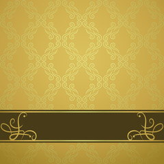 golden background with a brown board
