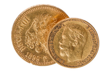 Russian old coin of pure gold