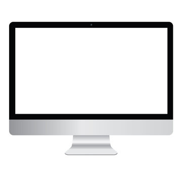 Computer display isolation on white background