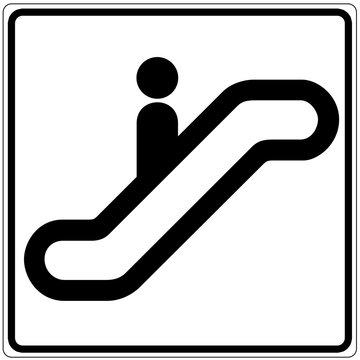 Schild wei&szlig; - Rolltreppe