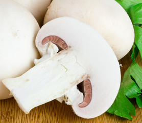 White mushrooms