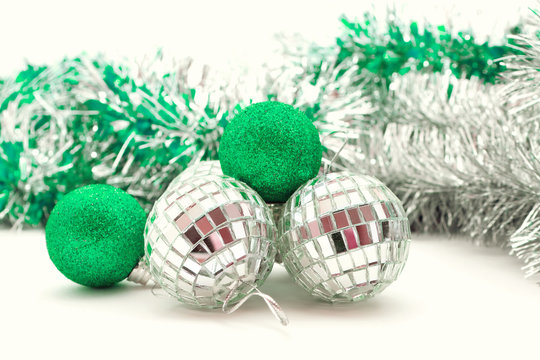 Christmas balls in bright sequins