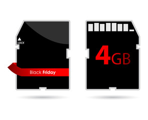 SD card with special red ribbon and Black Friday text
