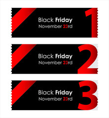 special red paper tickets with black friday text