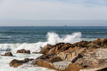 waves crashing over Portuguese Coast