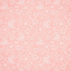Decorative floral seamless pattern