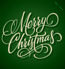 MERRY CHRISTMAS hand lettering (vector)