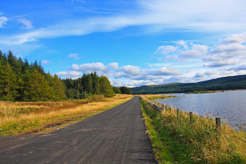 Fototapeta na wymiar Rural road in the countryside