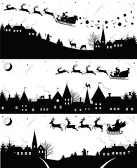Set of christmas silhouettes.