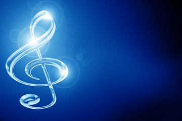 Glowing musical note