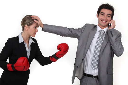 A businesswoman trying to compete.