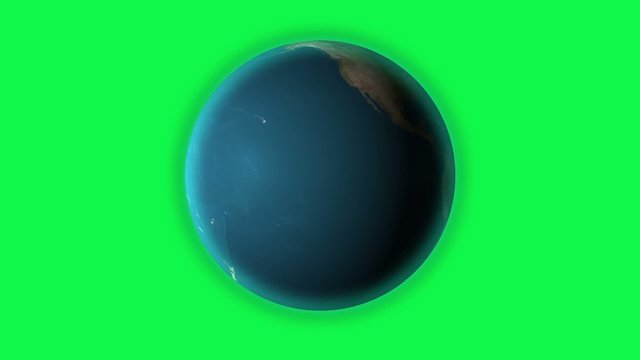 Planeta tierra girando con fondo chroma