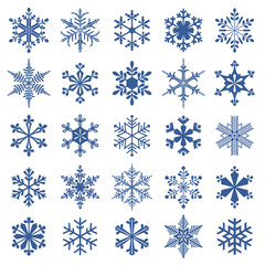 collection of 25 snowflakes