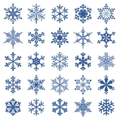 Fotobehang collection of 25 snowflakes © Anja Kaiser