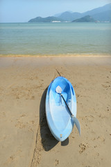 Sailing boat on a deserted coast