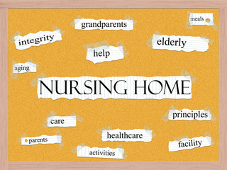 Nursing Home Corkboard Word Concept