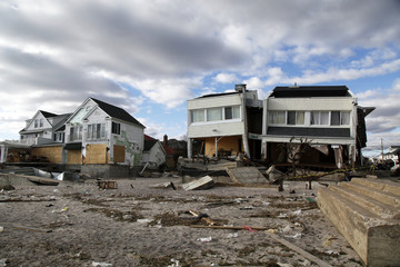 Obraz na płótnie Canvas Hurricane Sandy desrtruction