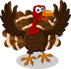 happy turkey cartoon