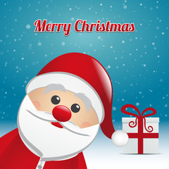 santa gift snowy winter background merry christmas