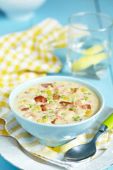 Chowder with Sweet Corn, Shrimp and Bacon