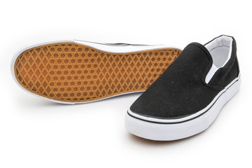 pair of black sneakers