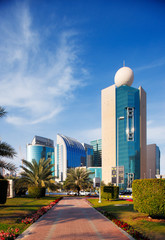 Naklejka premium Colourful picture of Abu Dhabi seen from the Corniche