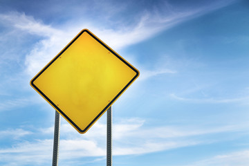 Blank, Yellow Road Warning Sign