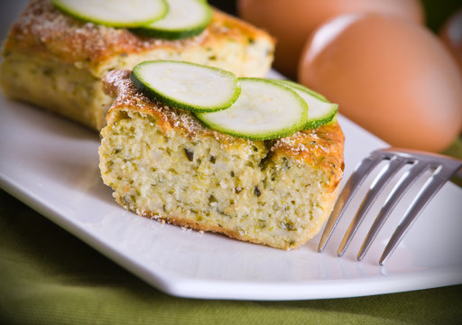 Courgette flan.