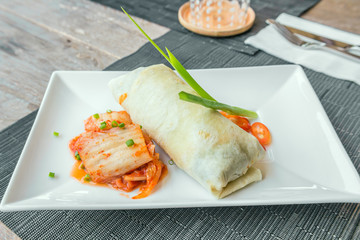 Beef burito with kimchi