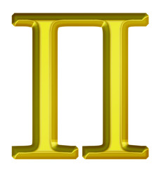 Golden Greek Letter Pe